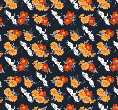 Store occultant fenetre fleurs et grues