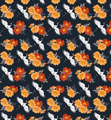 Store occultant fenetre fleurs et grues