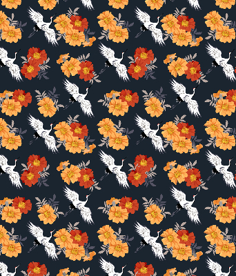 Store occultant fenetre fleurs et grues