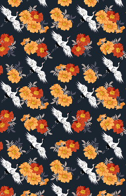 Store occultant fenetre fleurs et grues