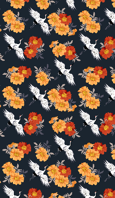 Store occultant fenetre fleurs et grues