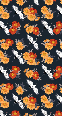 Store occultant fenetre fleurs et grues