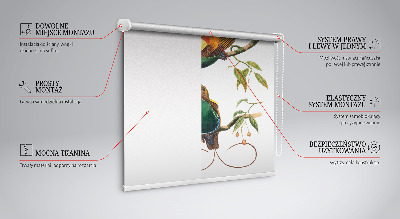 Store occultant fenêtre avec motif d’oiseaux sur une branche