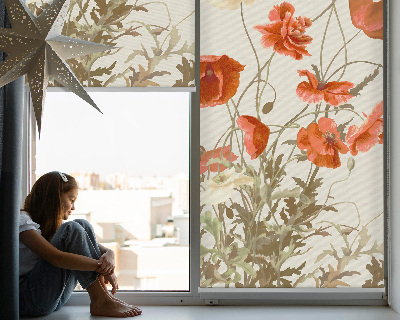 Store enrouleur occultant avec motif coquelicots