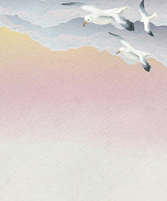 Store enrouleur occultant avec motif d'oiseaux volants