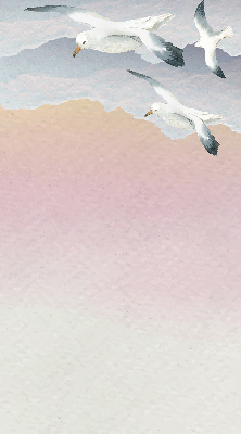 Store enrouleur occultant avec motif d'oiseaux volants