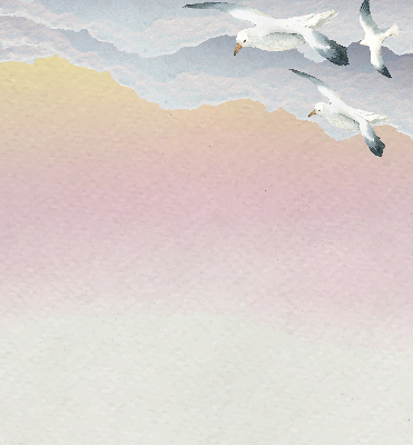 Store enrouleur occultant avec motif d'oiseaux volants