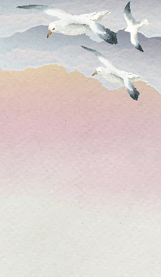 Store enrouleur occultant avec motif d'oiseaux volants