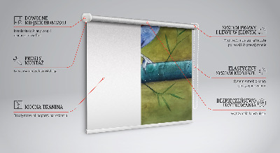 Store enrouleur occultant avec motif d’un oiseau sur une branche