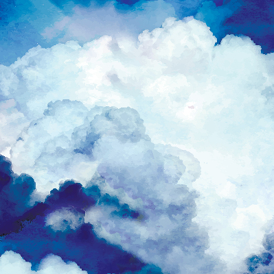 Store occultant fenêtre avec motif nuages