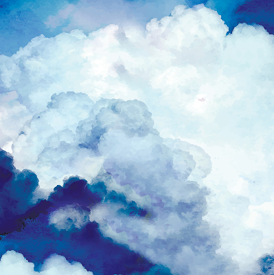 Store occultant fenêtre avec motif nuages
