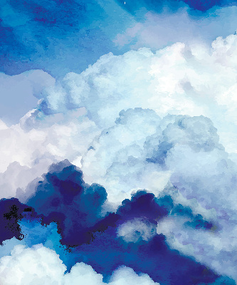 Store occultant fenêtre avec motif nuages