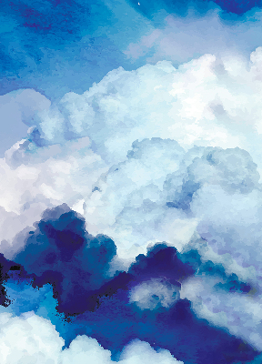 Store occultant fenêtre avec motif nuages
