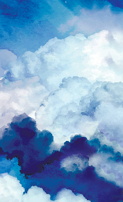 Store occultant fenêtre avec motif nuages