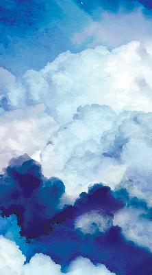 Store occultant fenêtre avec motif nuages