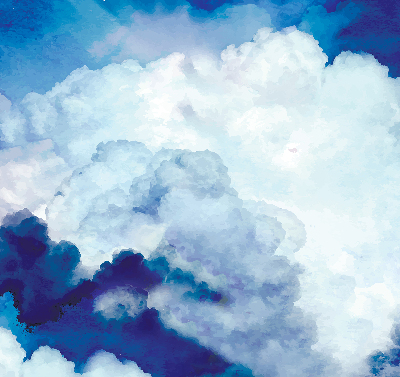 Store occultant fenêtre avec motif nuages