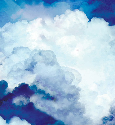 Store occultant fenêtre avec motif nuages