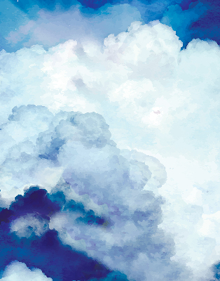 Store occultant fenêtre avec motif nuages