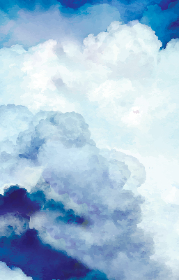 Store occultant fenêtre avec motif nuages