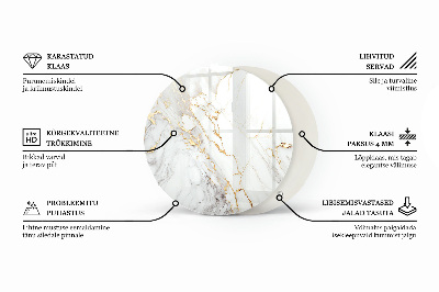 Plateau en verre avec impression Blanc pur