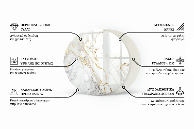 Plateau en verre avec impression Blanc pur