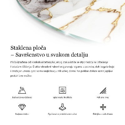 Plateau en verre avec impression Blanc pur