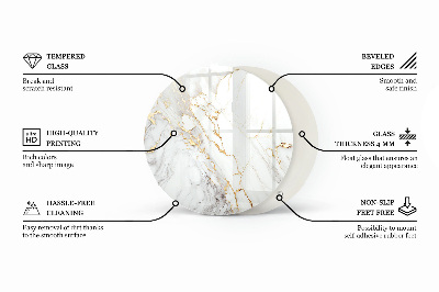 Plateau en verre avec impression Blanc pur