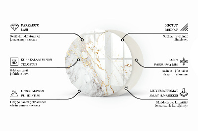 Plateau en verre rond avec impression Noir uniforme élégant