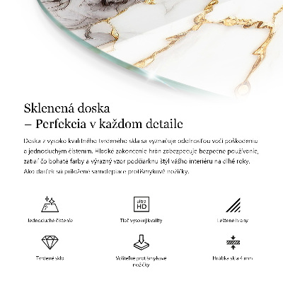 Plateau en verre rond avec impression Noir uniforme élégant