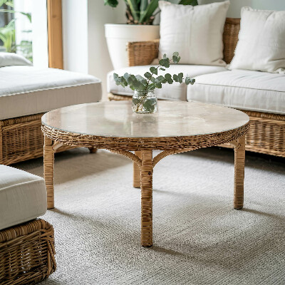 Plateau en verre rond Composition graphique marbrée