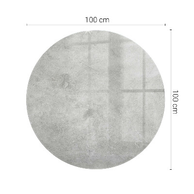Plateau en verre rond avec impression Rayures sur surface en béton