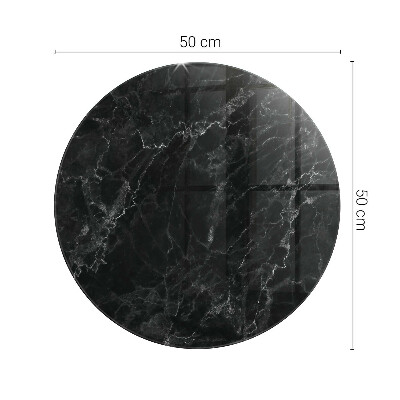 Plateau en verre rond avec impression Marbre avec veines délicates