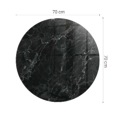 Plateau en verre rond avec impression Marbre avec veines délicates