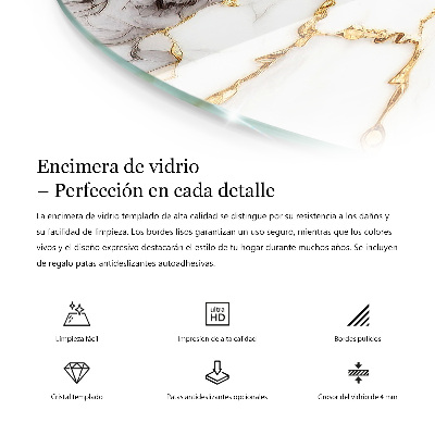 Plateau en verre avec impression Bois en harmonie avec la résine