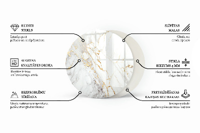 Plateau en verre avec impression Bois en harmonie avec la résine