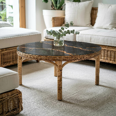 Plateau en verre rond Veines marbrées dans le design