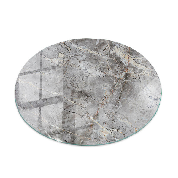 Plateau en verre rond Motif marbré élégant