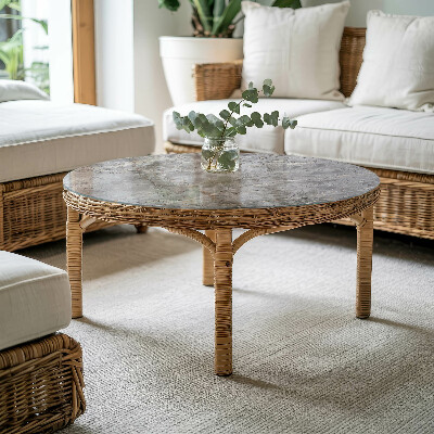 Plateau en verre rond Motif marbré élégant