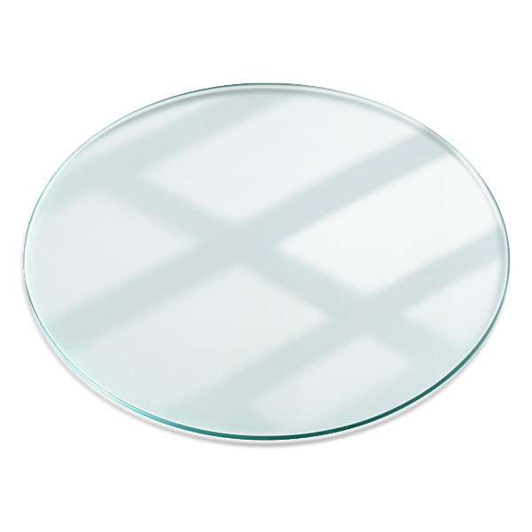 Plateau en verre rond transparent