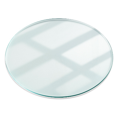 Plateau en verre rond transparent