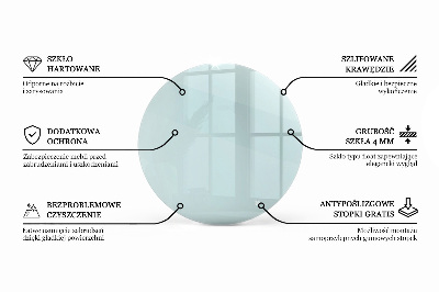 Plateau en verre rond transparent