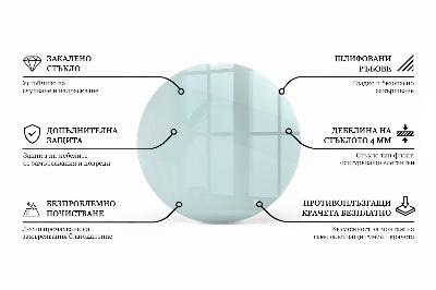 Plateau en verre rond transparent