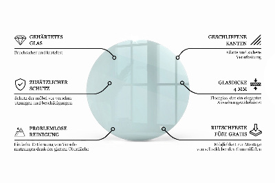 Plateau en verre rond transparent