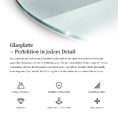 Plateau en verre rond transparent