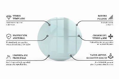 Plateau en verre rond transparent