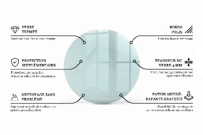 Plateau en verre rond transparent