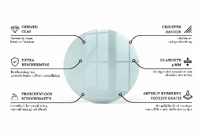 Plateau en verre rond transparent