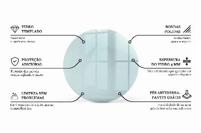Plateau en verre rond transparent