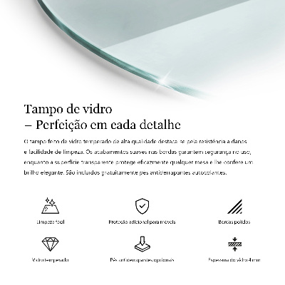 Plateau en verre rond transparent