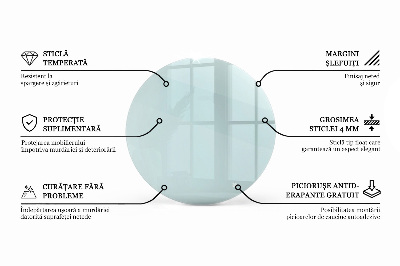 Plateau en verre rond transparent